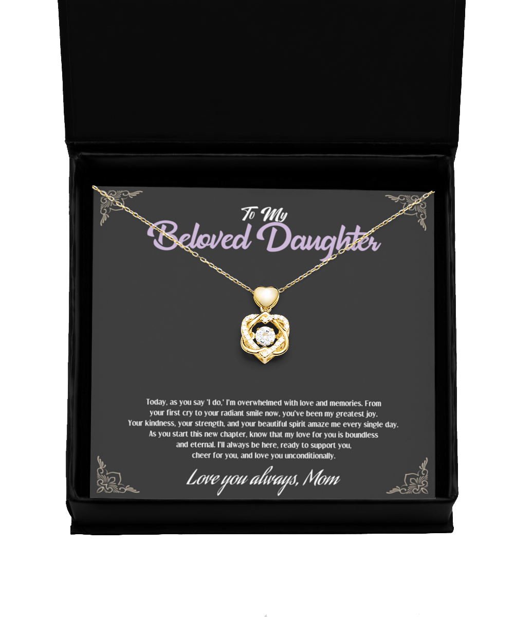 Eternal Love Heart Knot Necklace: Mom's Gift to Her Beloved Daughter Bride