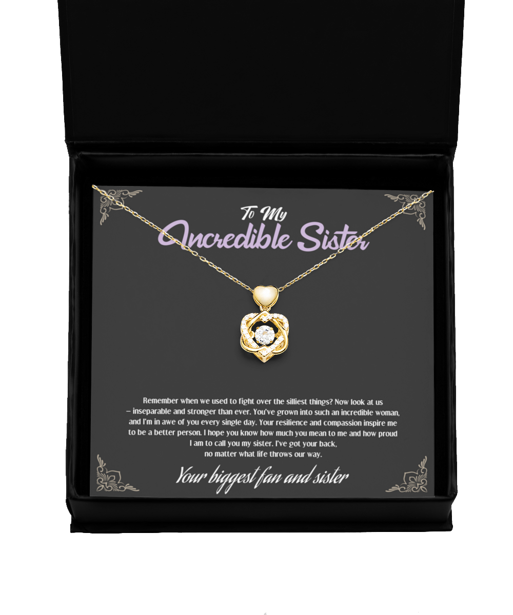 Celebrate Your Incredible Sister: Heart Knot Necklace Birthday Gift