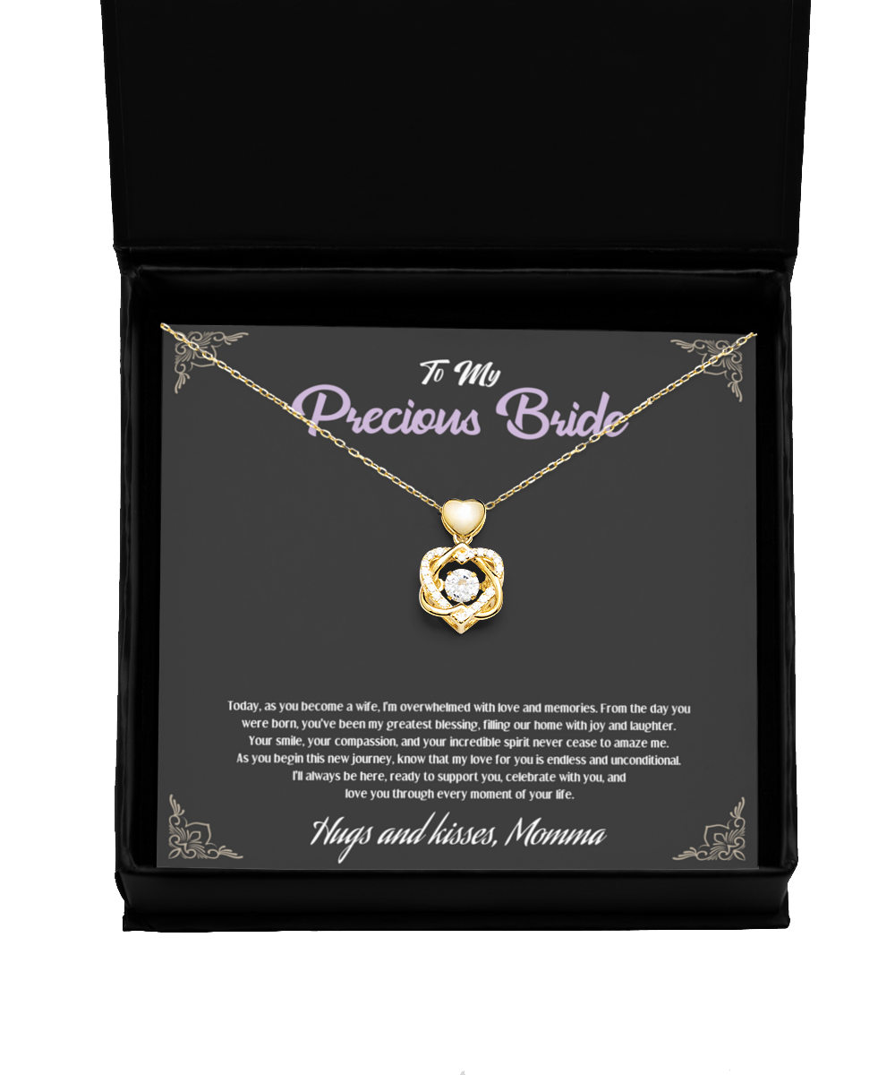 Endless Love Heart Knot Necklace: Momma's Gift to Her Precious Bride