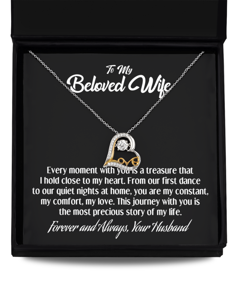 Beloved Wife Valentine's Love Dancing Necklace: Forever a Treasure in My Heart